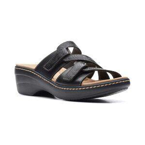 Clarks Merliah Karli Slip On Strappy Sandals 8 Black MSRP $94